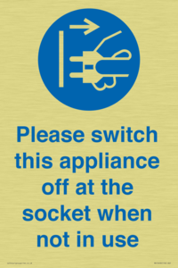 Please switch this appliance off at the socket when not in use